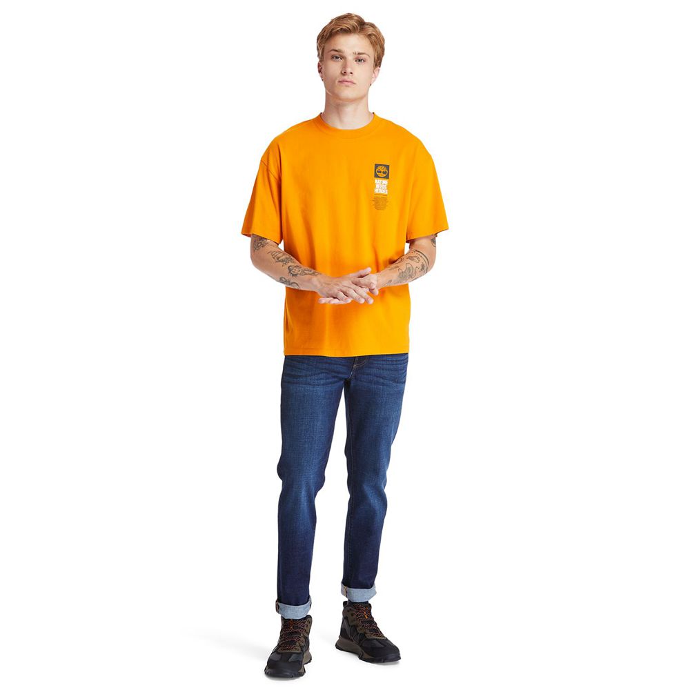 Timberland Μπλουζάκια Ανδρικα Πορτοκαλι - Heritage Short-Sleeve Tree Pack - Greece 3072584-TL